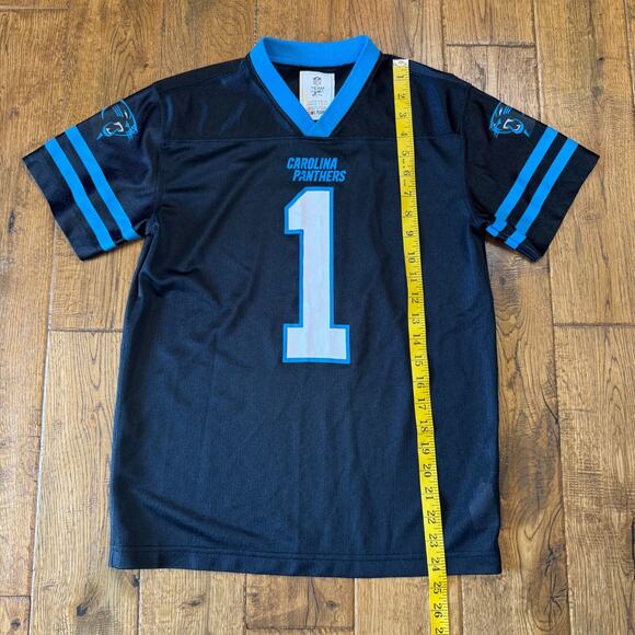 Carolina Panthers Cam Newton On Field Jersey Youth L 10/12 Black NFL - Picture 3 of 6